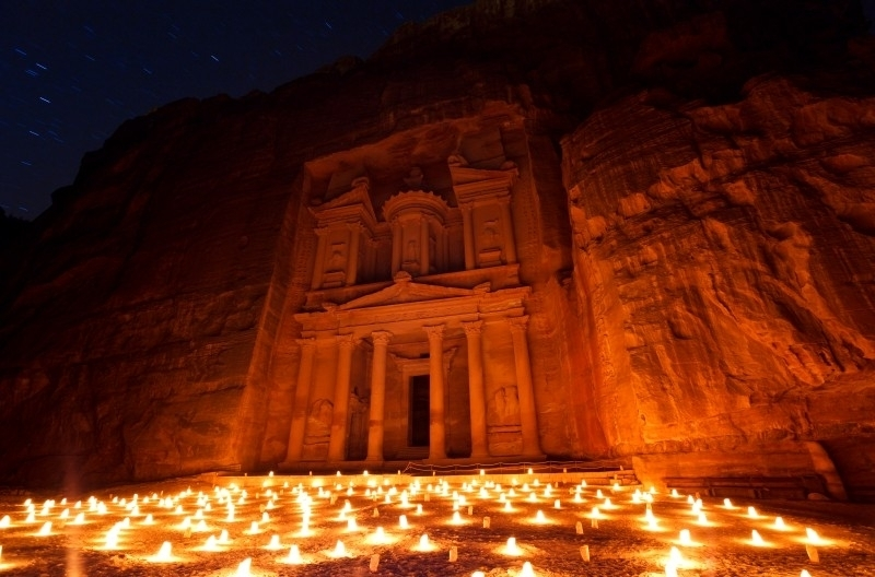 Petra por la noche, Jordania